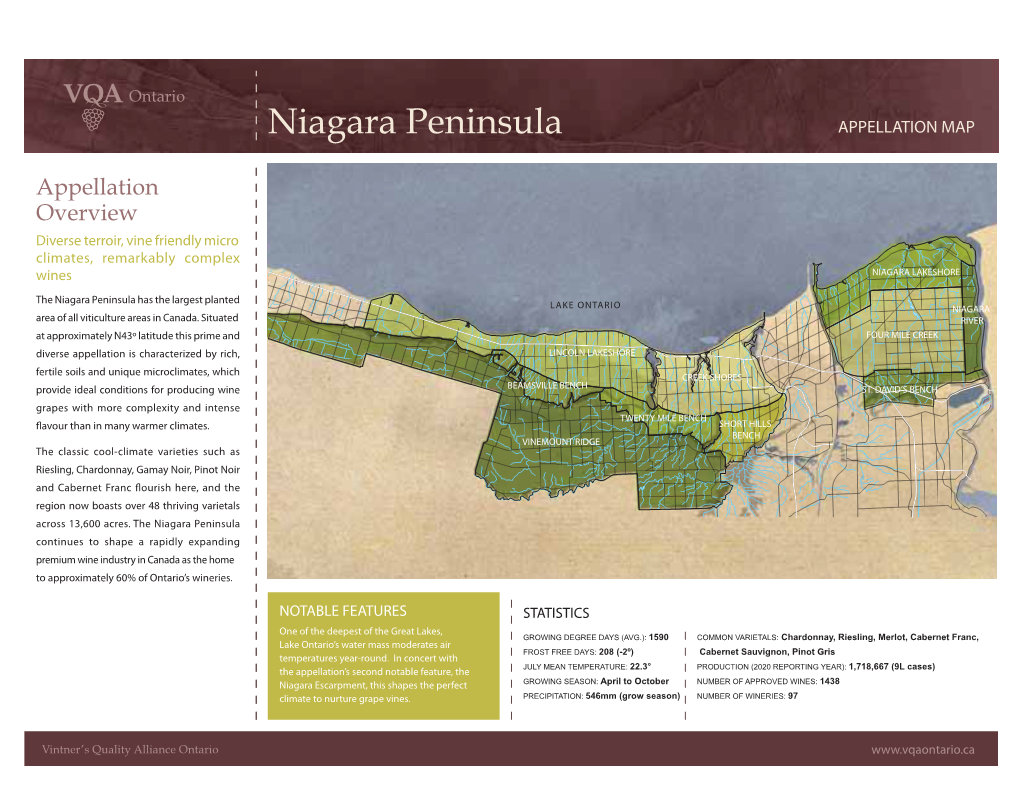 Niagara Peninsula APPELLATION MAP