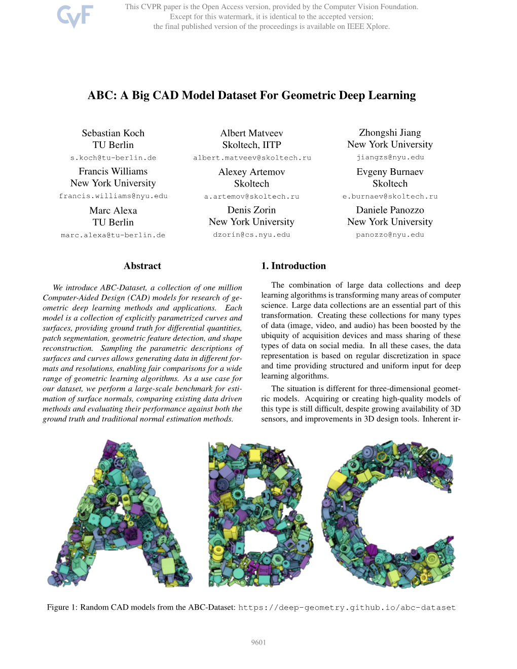 ABC: a Big CAD Model Dataset for Geometric Deep Learning