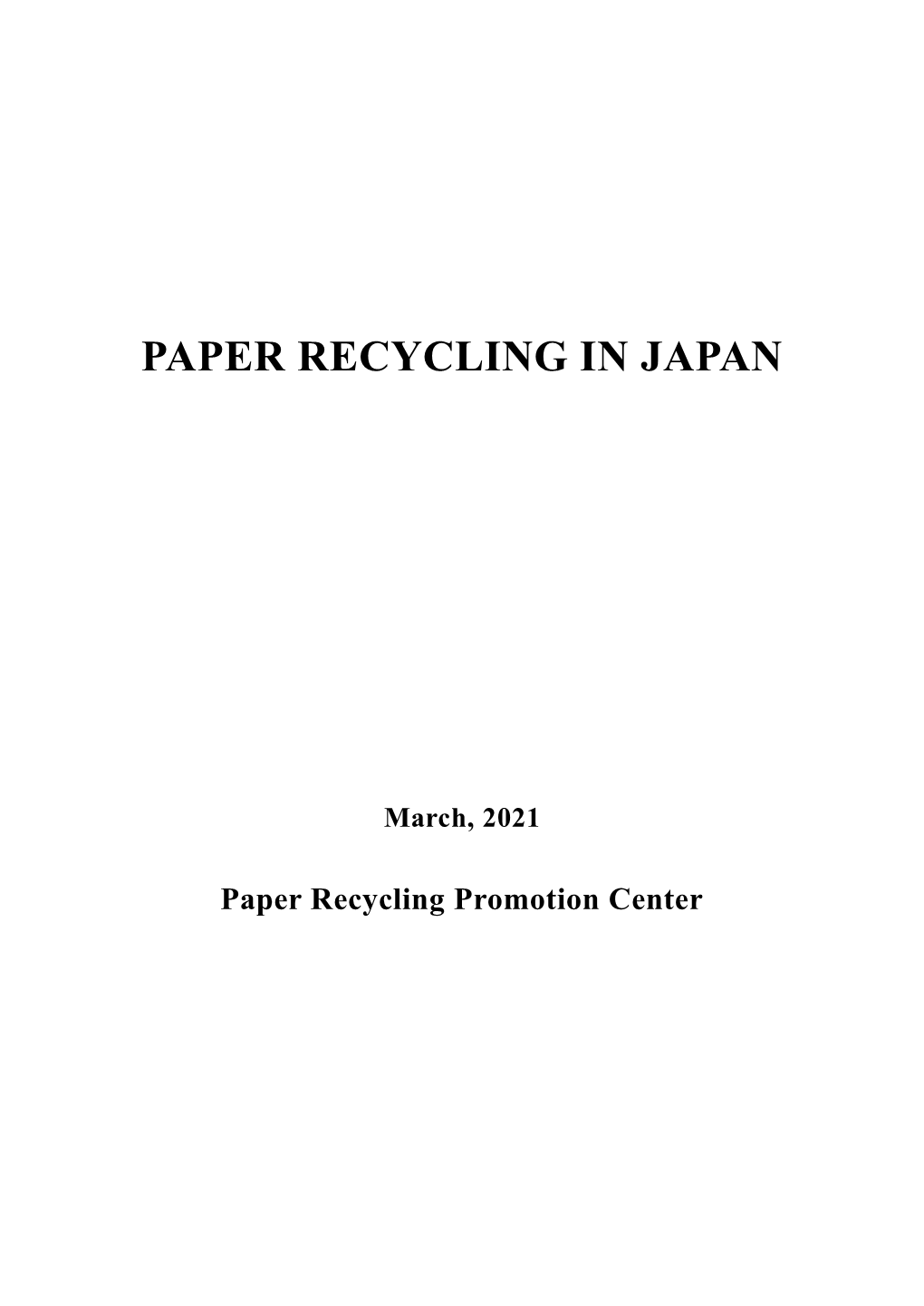 Paper Recycling in Japan