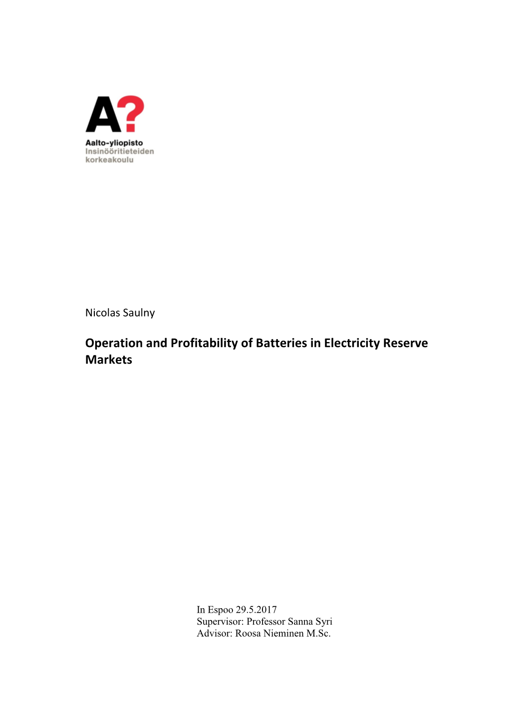 Operation and Profitability of Batteries in Electricity Reserve Markets