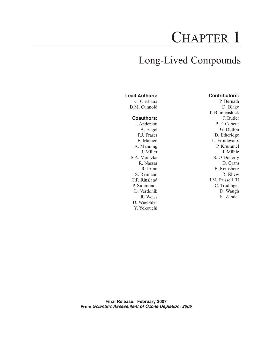 CHAPTER 1 Long-Lived Compounds