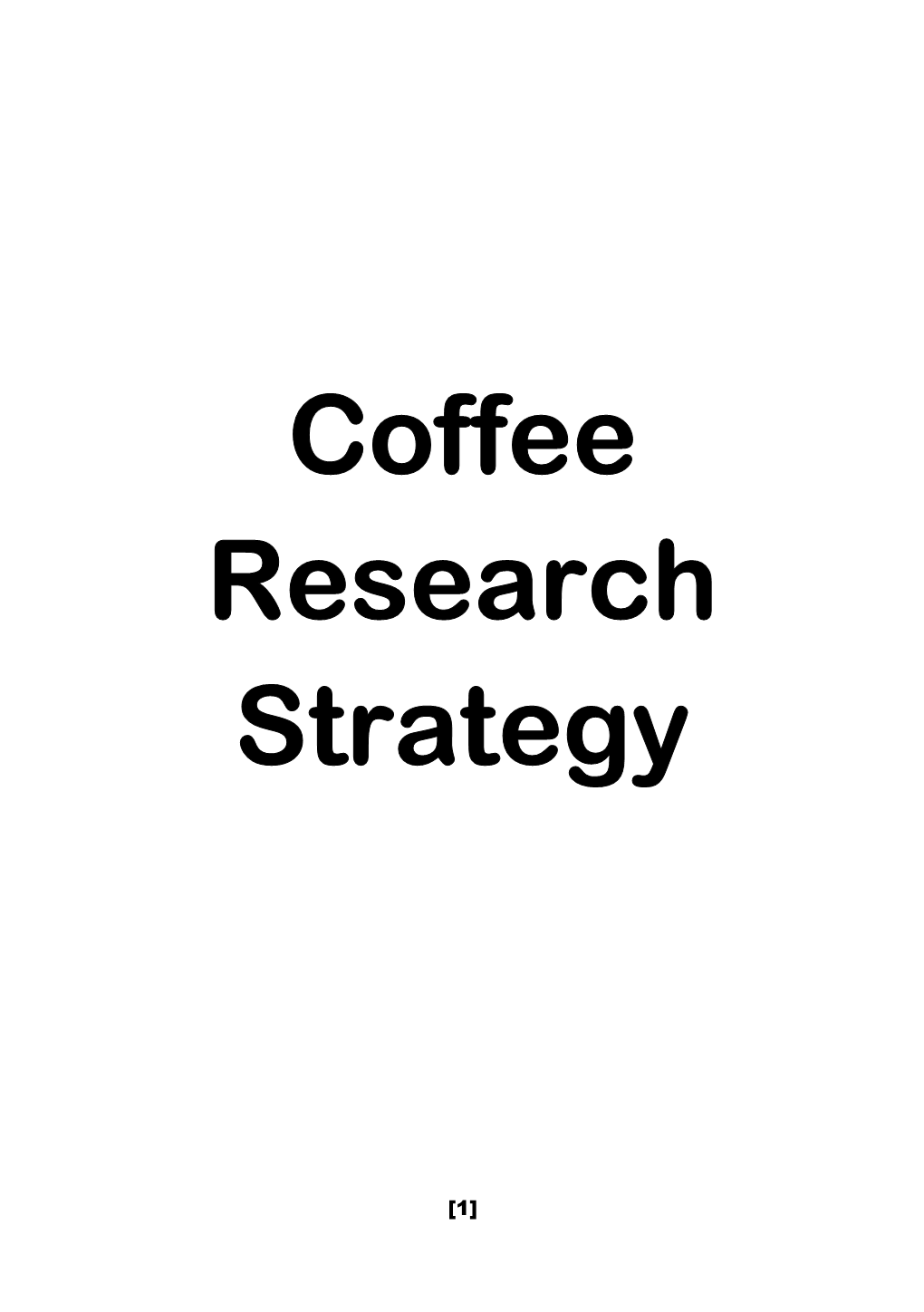 Coffee Research Strategy