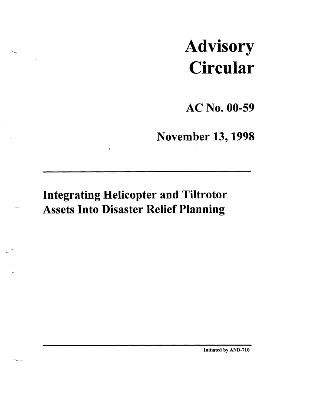 Integrating Helicopter and Tiltrotor Assets Into Disaster Relief Planning