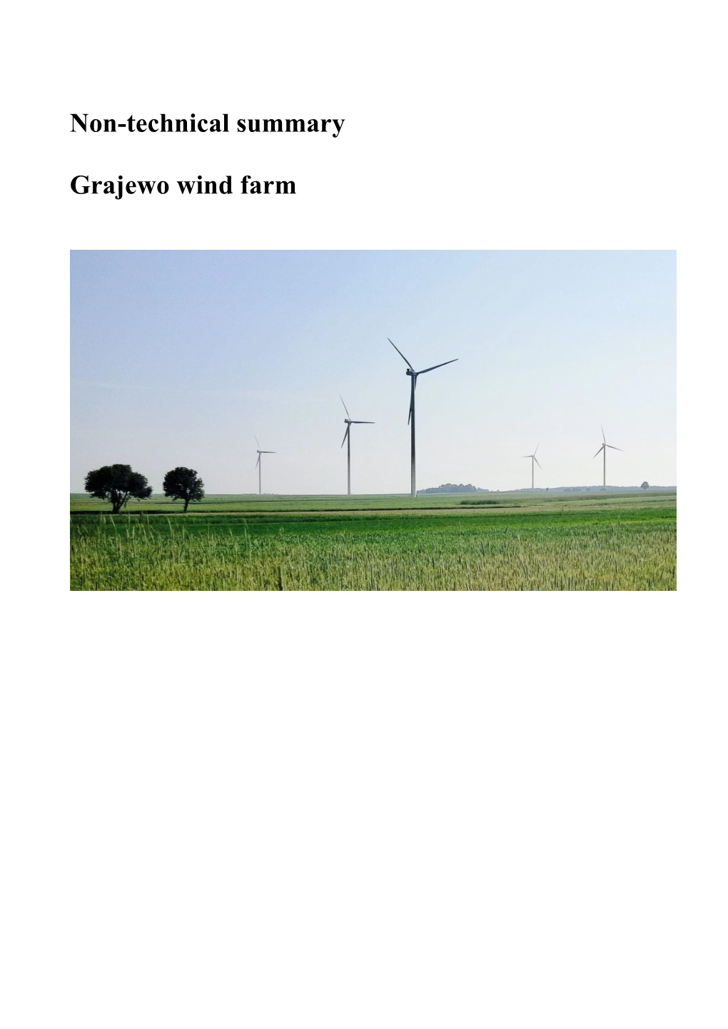 Non-Technical Summary Grajewo Wind Farm