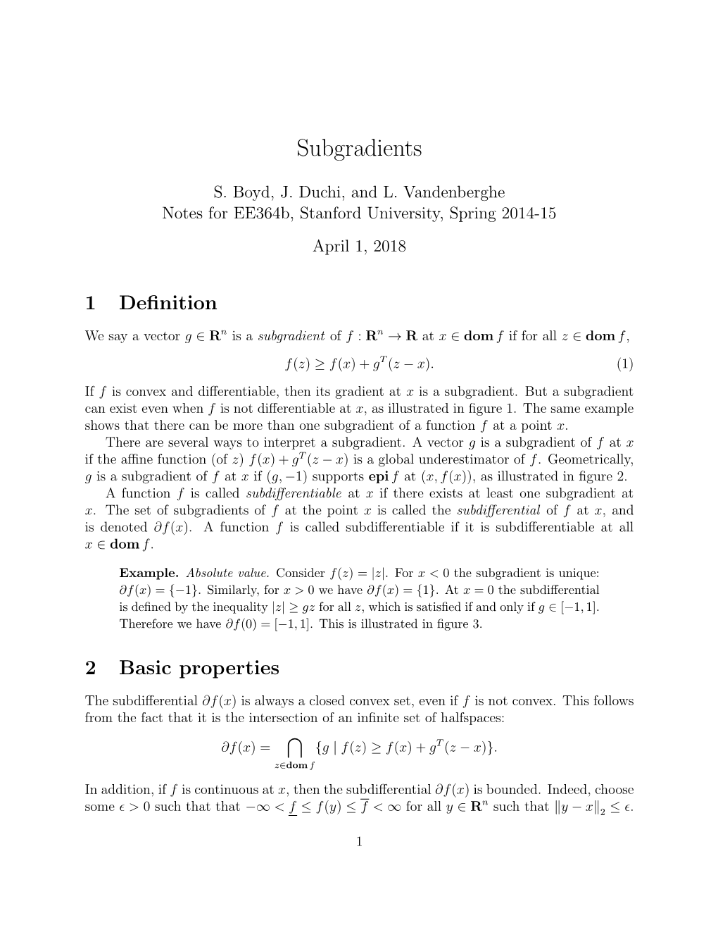 Subgradients