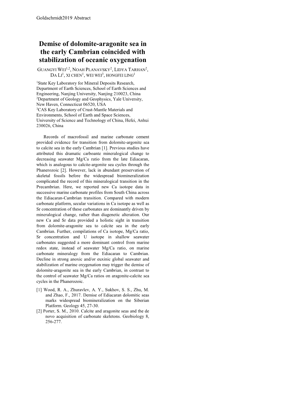 Demise of Dolomite-Aragonite Sea in the Early Cambrian Coincided with Stabilization of Oceanic Oxygenation