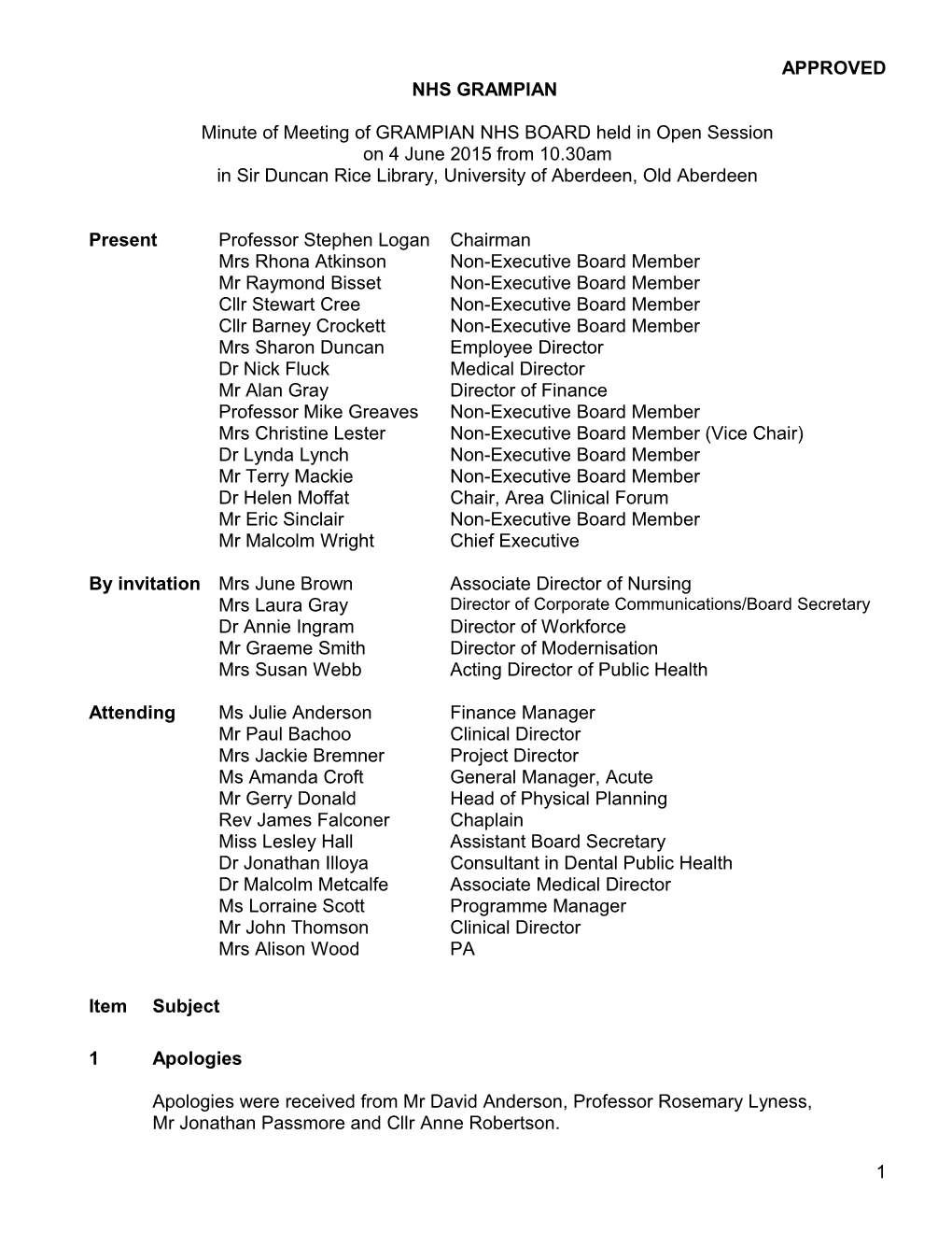 Approved Board Minute 4 June