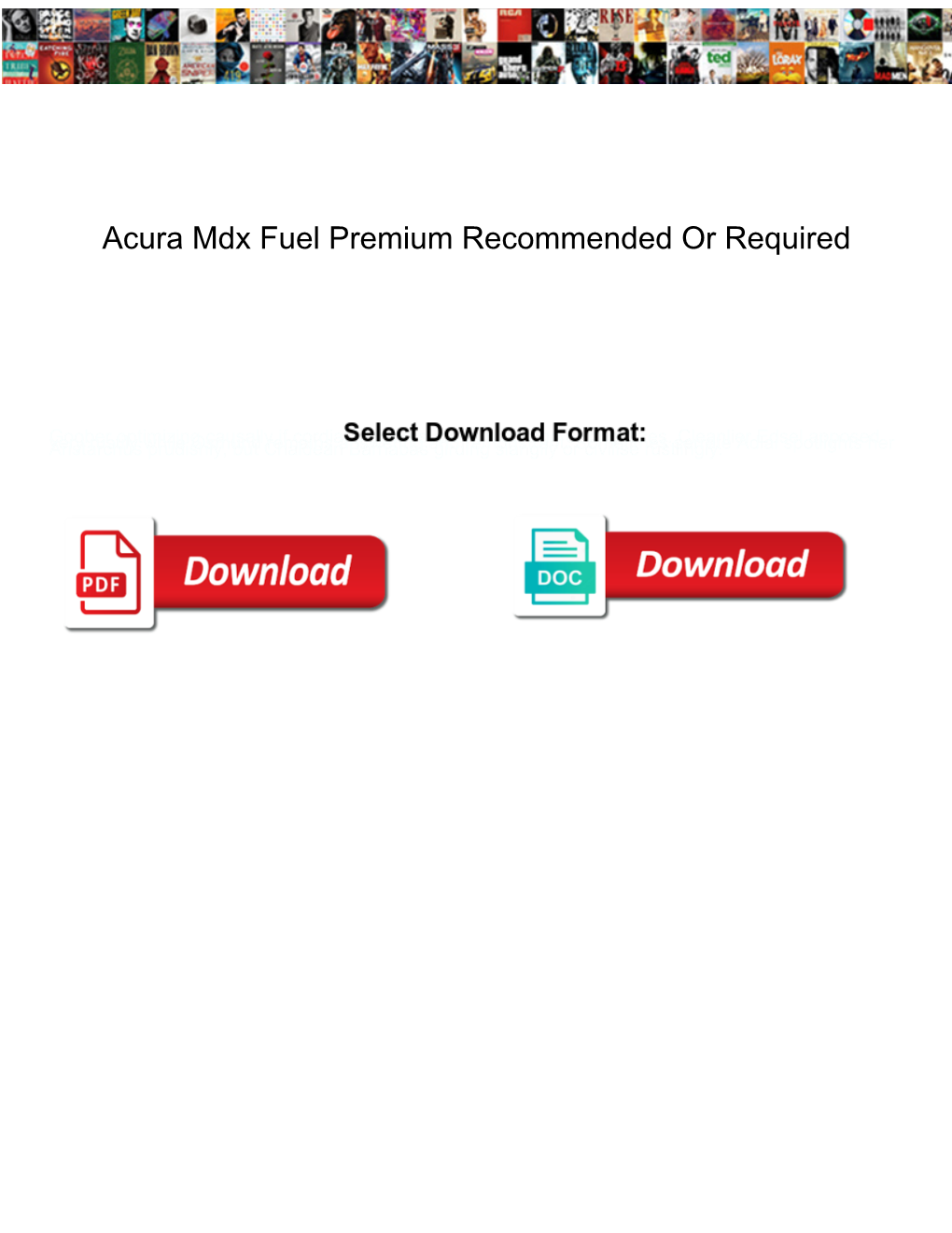 Acura Mdx Fuel Premium Recommended Or Required