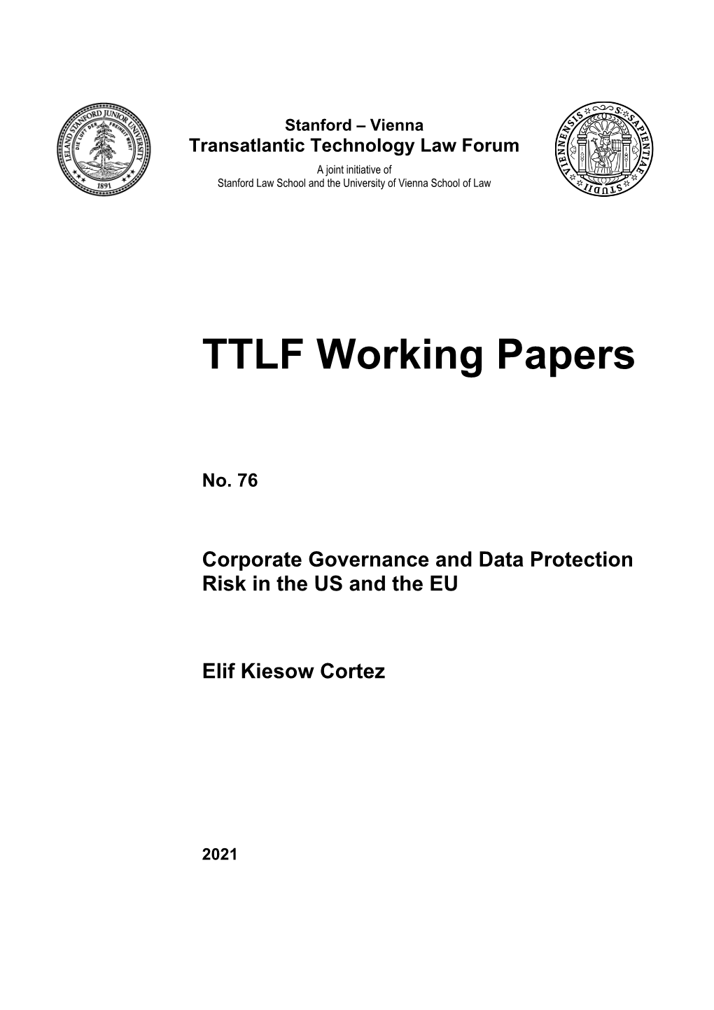 TTLF Working Papers