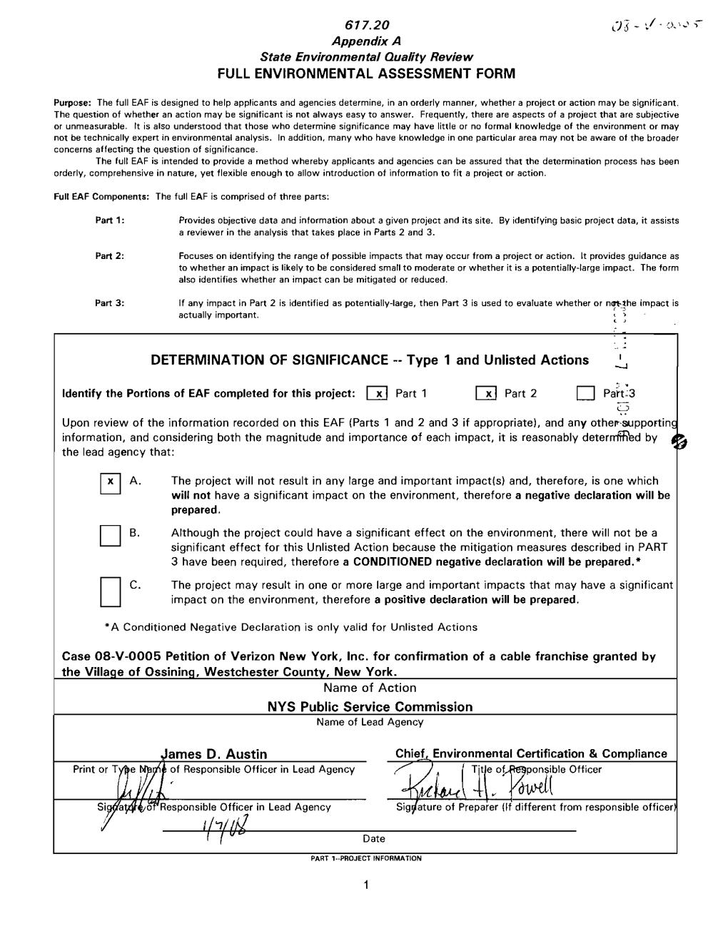 Full Environmental Assessment Form