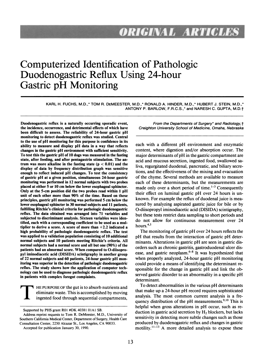 Gastric Ph Monitoring