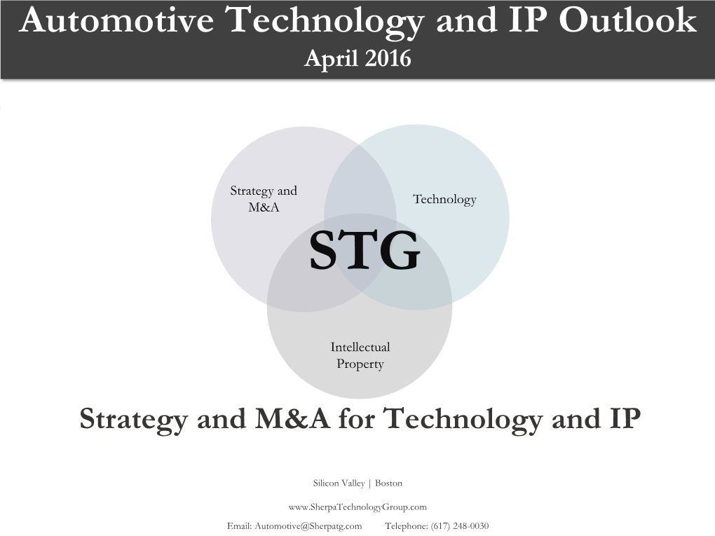 Automotive Technology and IP Outlook