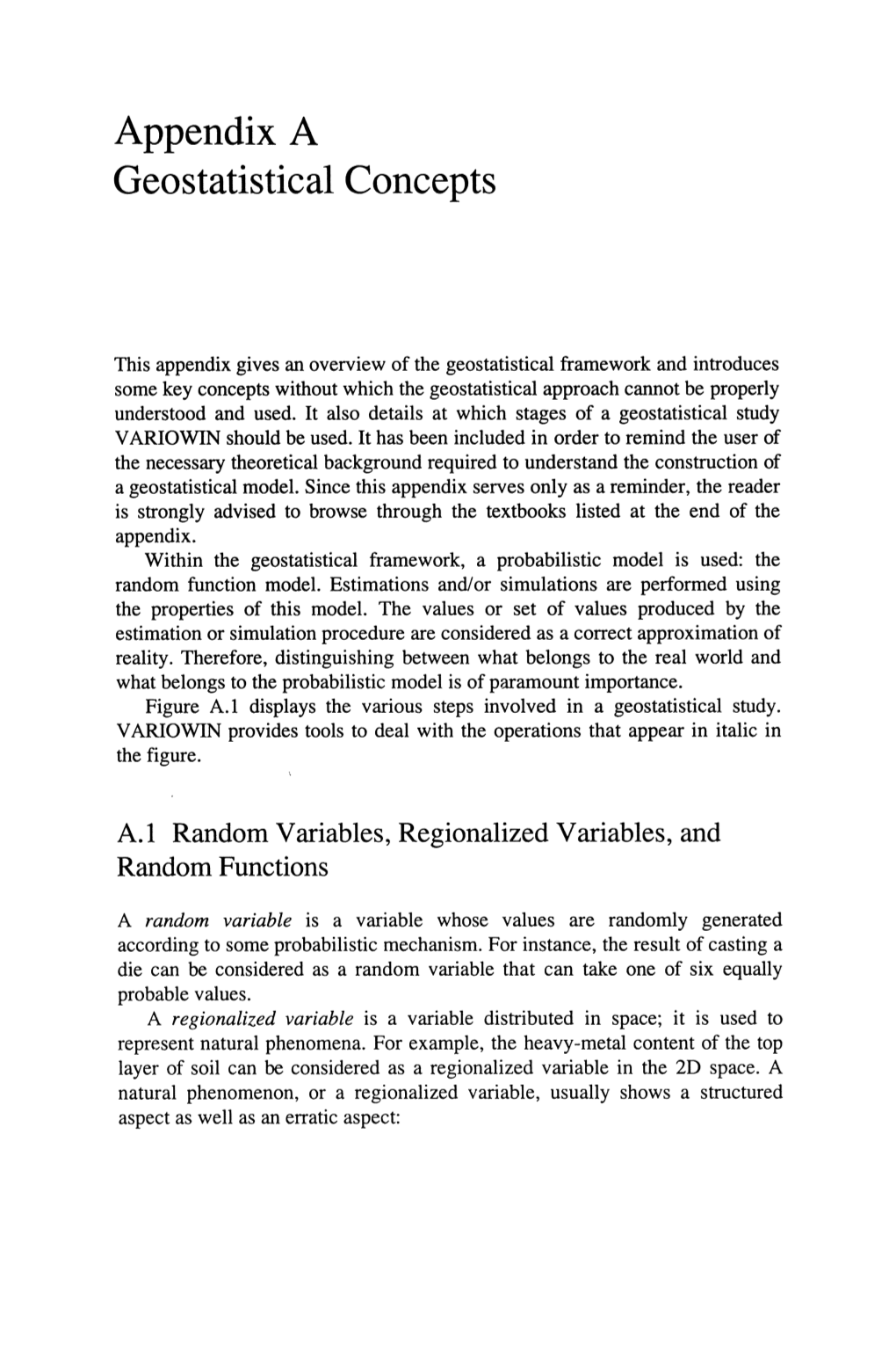 Appendix a Geostatistical Concepts