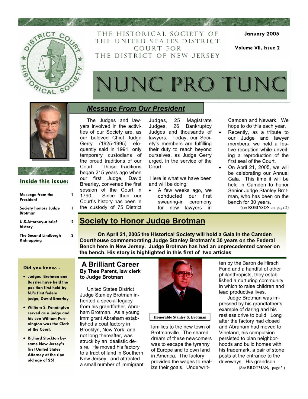 NUNC PRO TUNC Volume VII, Issue 2 Page 2