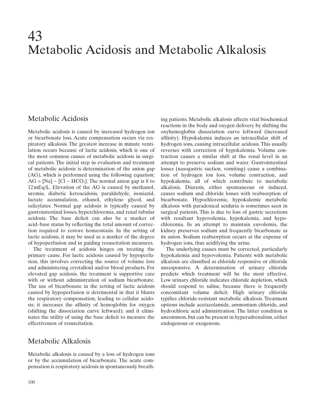 Metabolic Acidosis and Metabolic Alkalosis