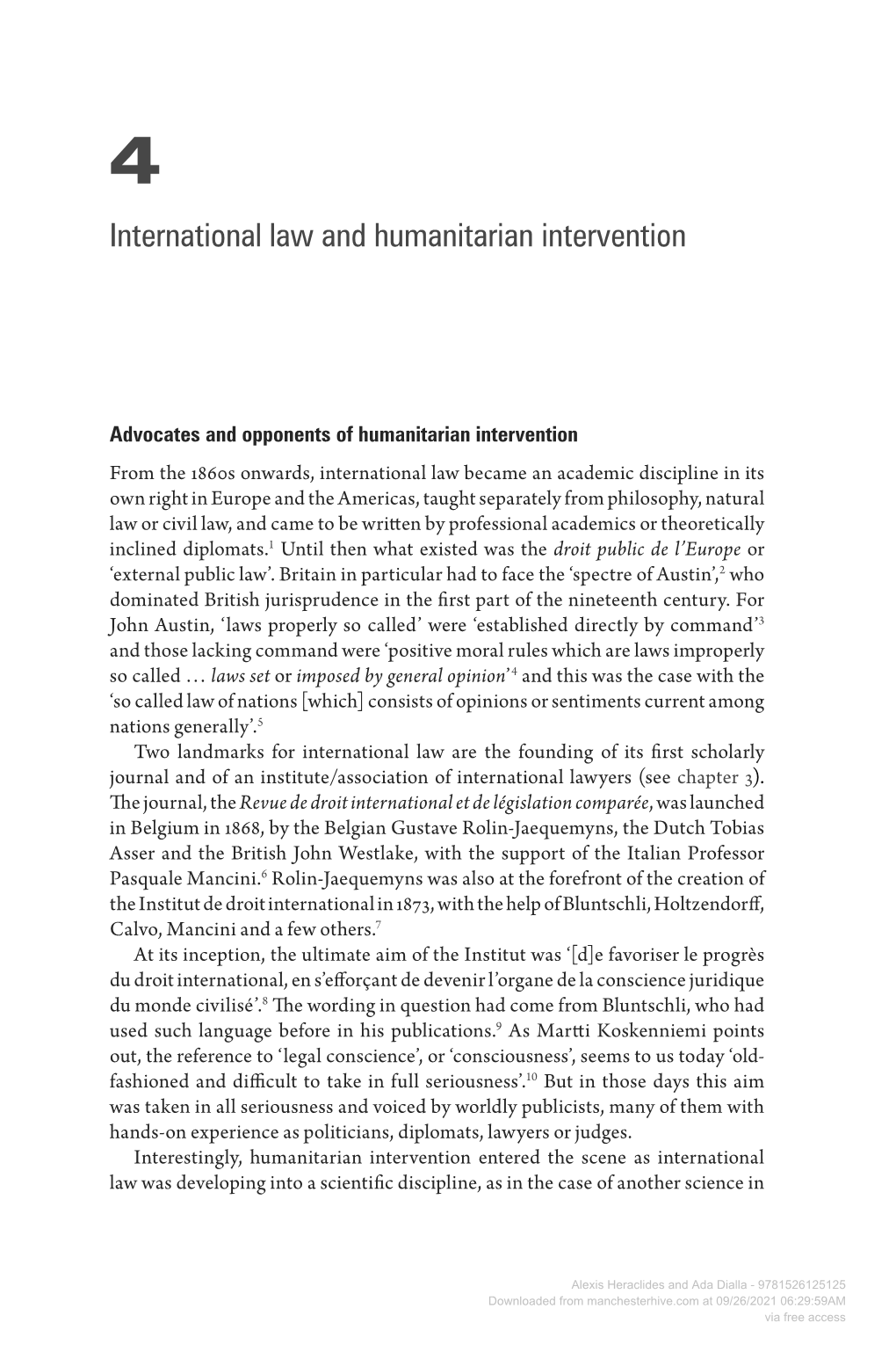 Humanitarian Intervention in the Long Nineteenth