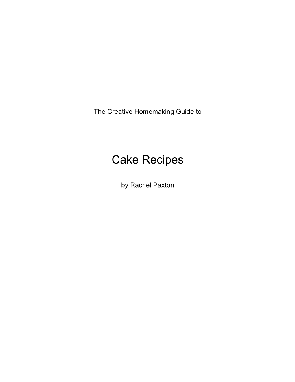 Cake Recipes