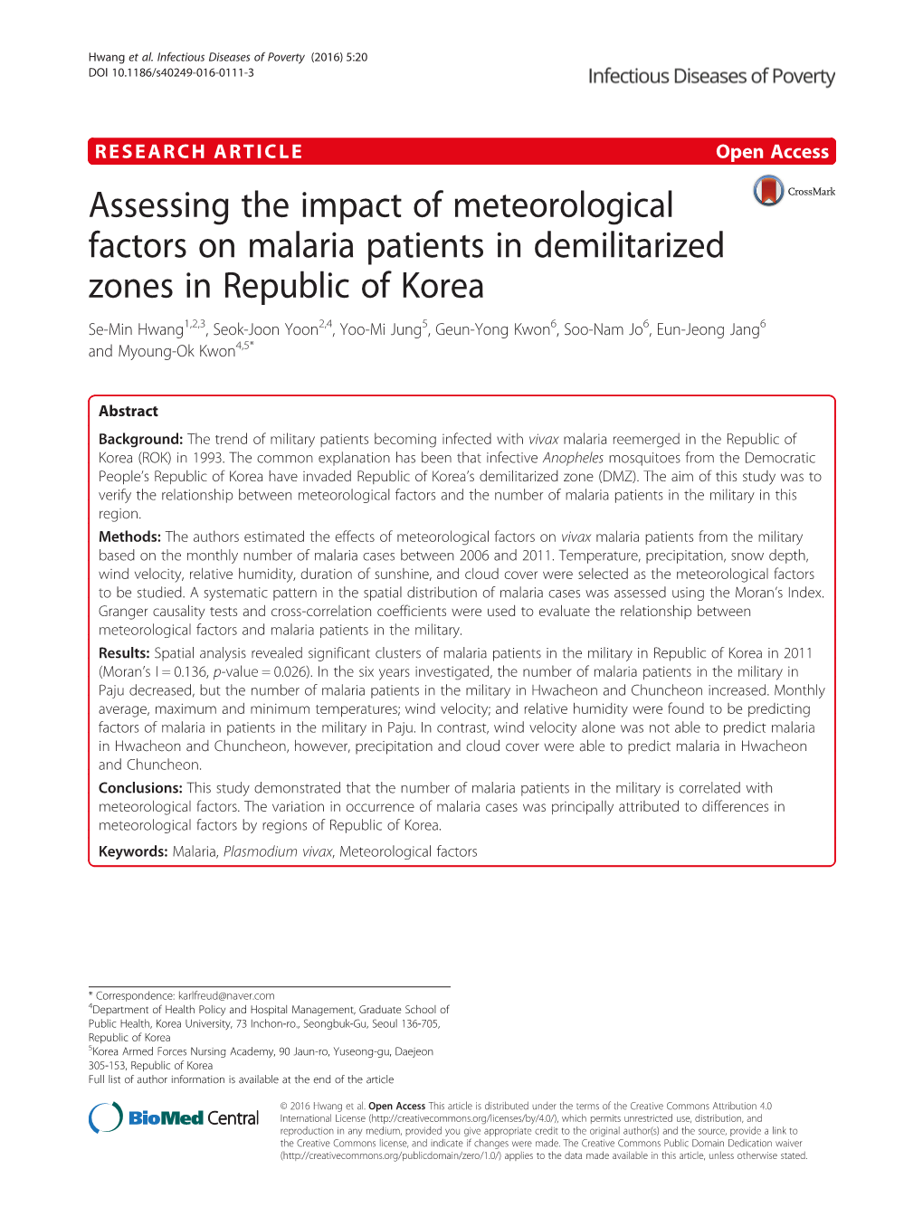 Assessing the Impact of Meteorological Factors on Malaria