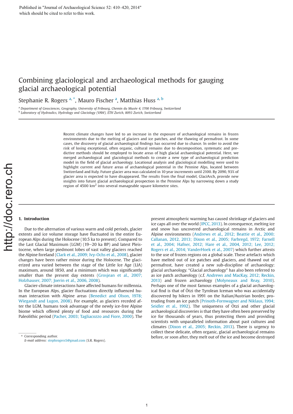 Combining Glaciological and Archaeological Methods for Gauging Glacial Archaeological Potential