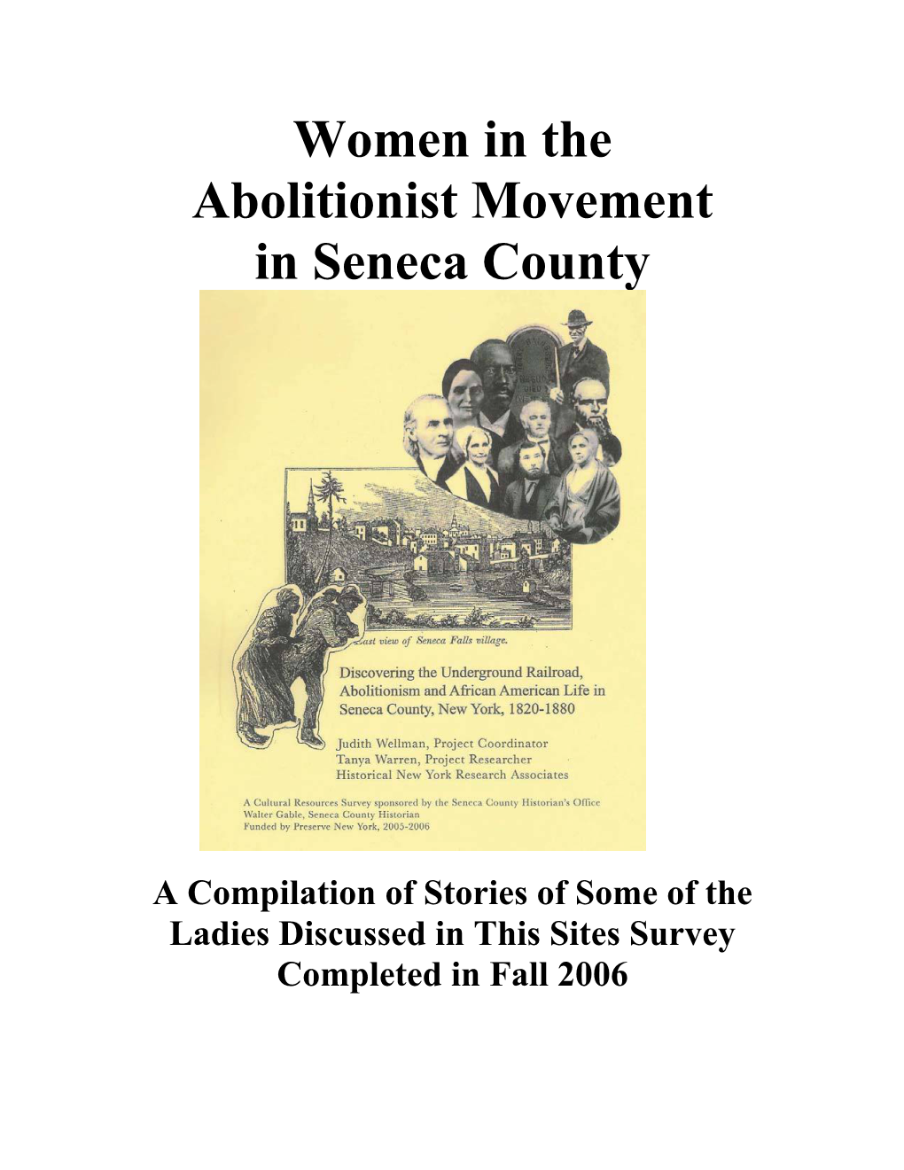 Women in the Abolitionism Movement in Seneca