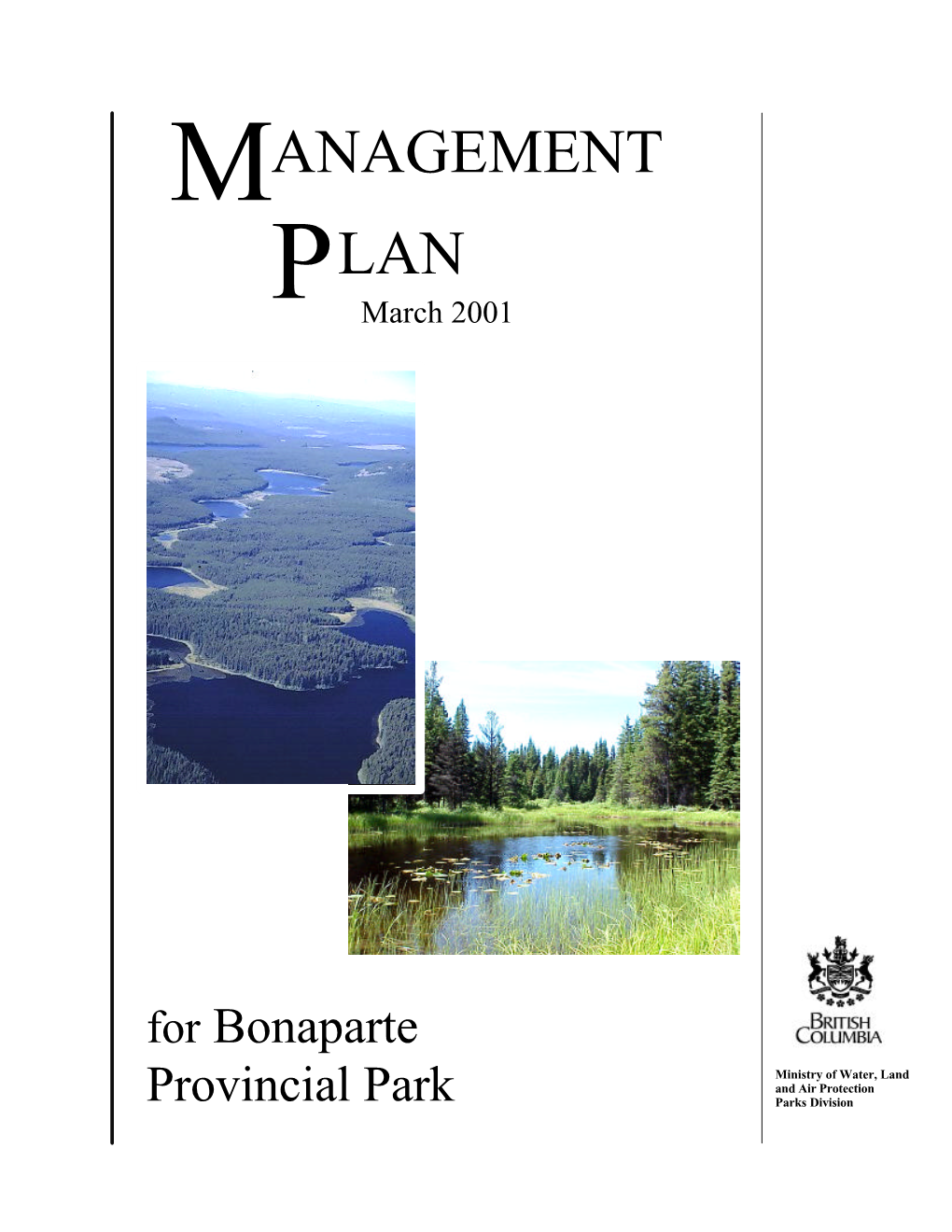 Bonaparte Provincial Park Management Plan