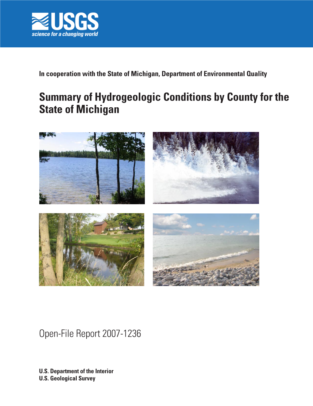 Summary of Hydrogeologic Conditions by County for the State of Michigan