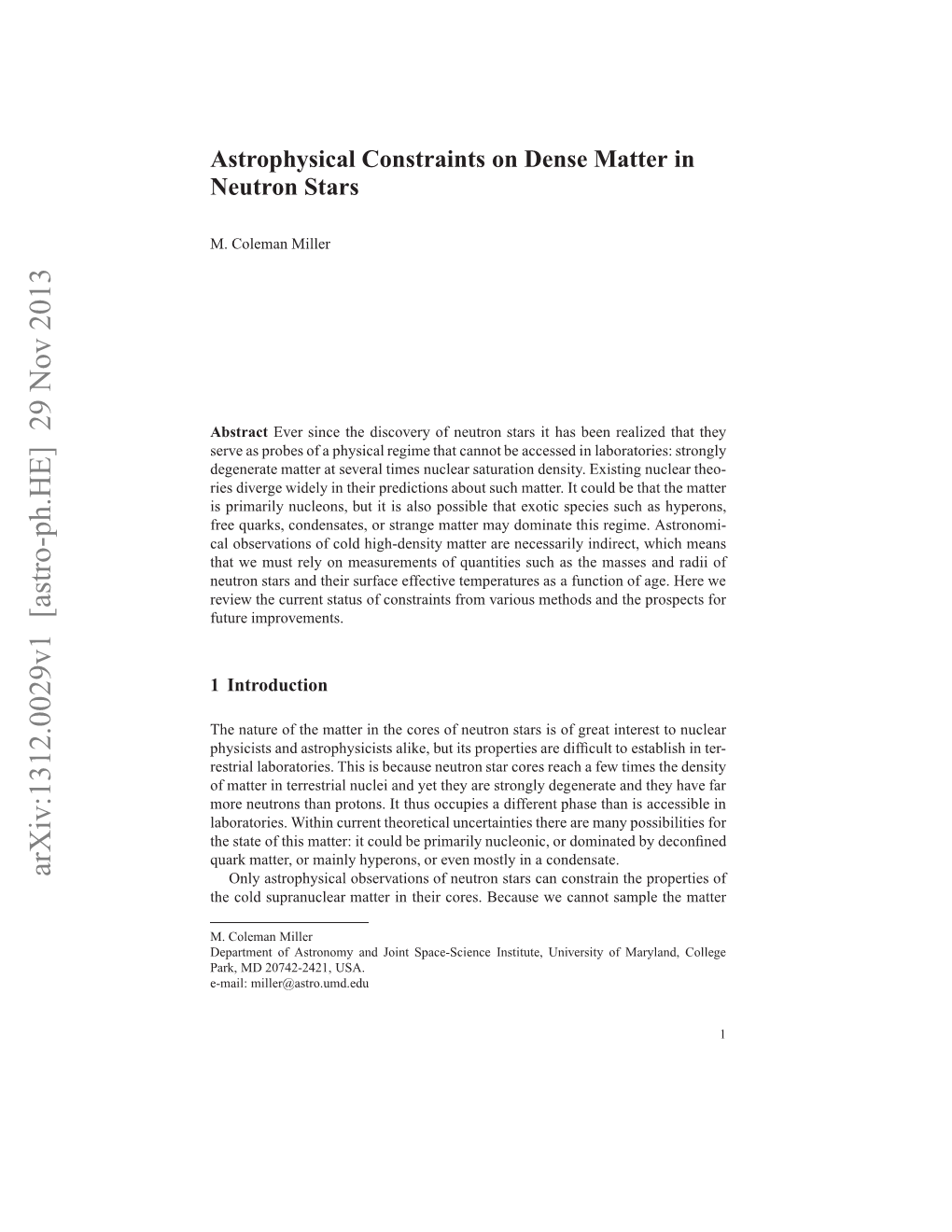 Astrophysical Constraints on Dense Matter in Neutron Stars