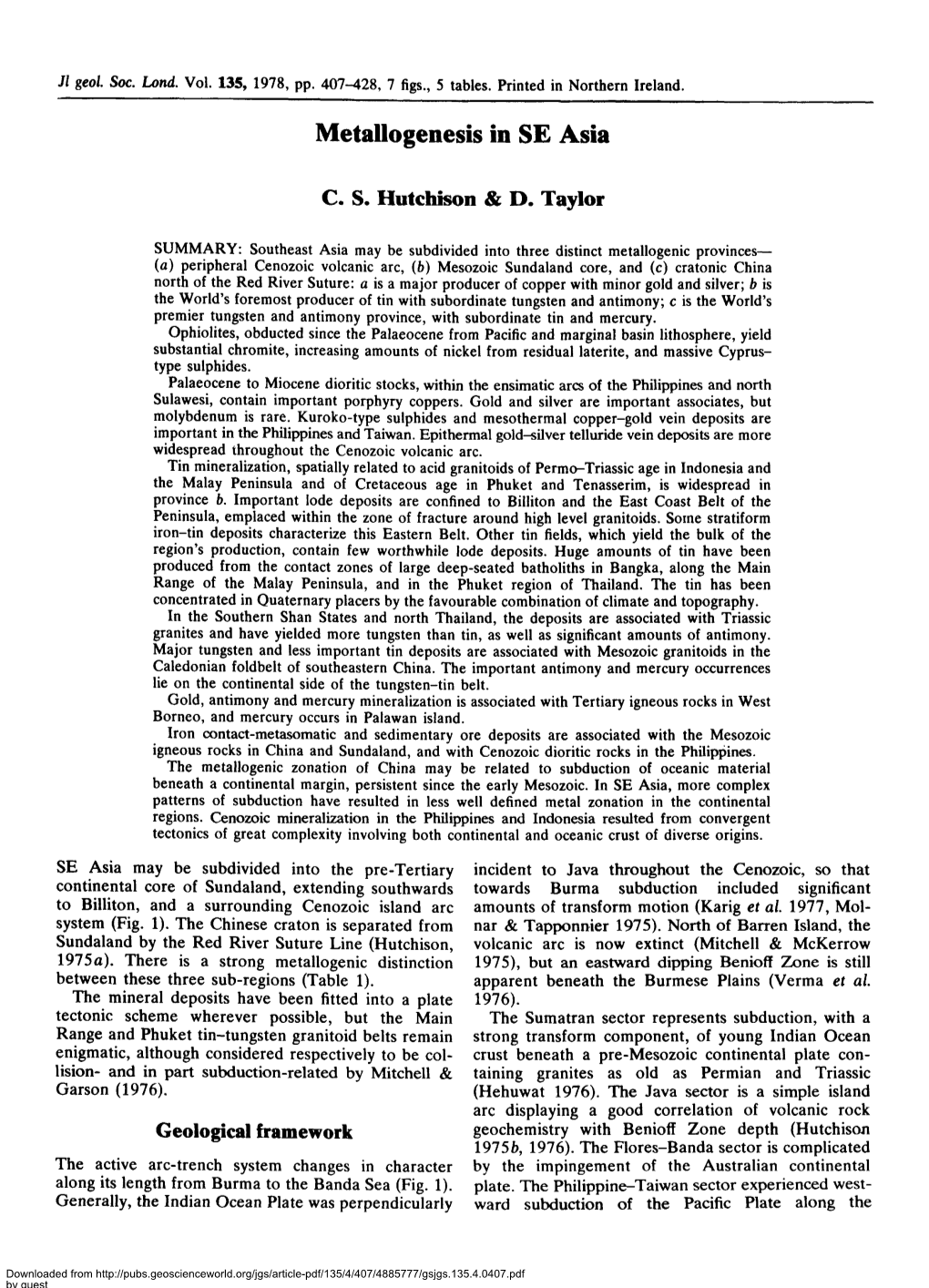 Metahogenesis in SE Asia