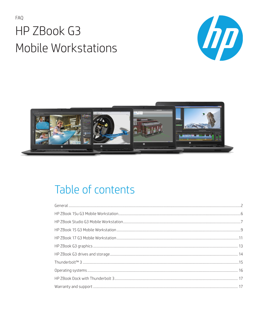 HP Zbook G3 Mobile Workstations