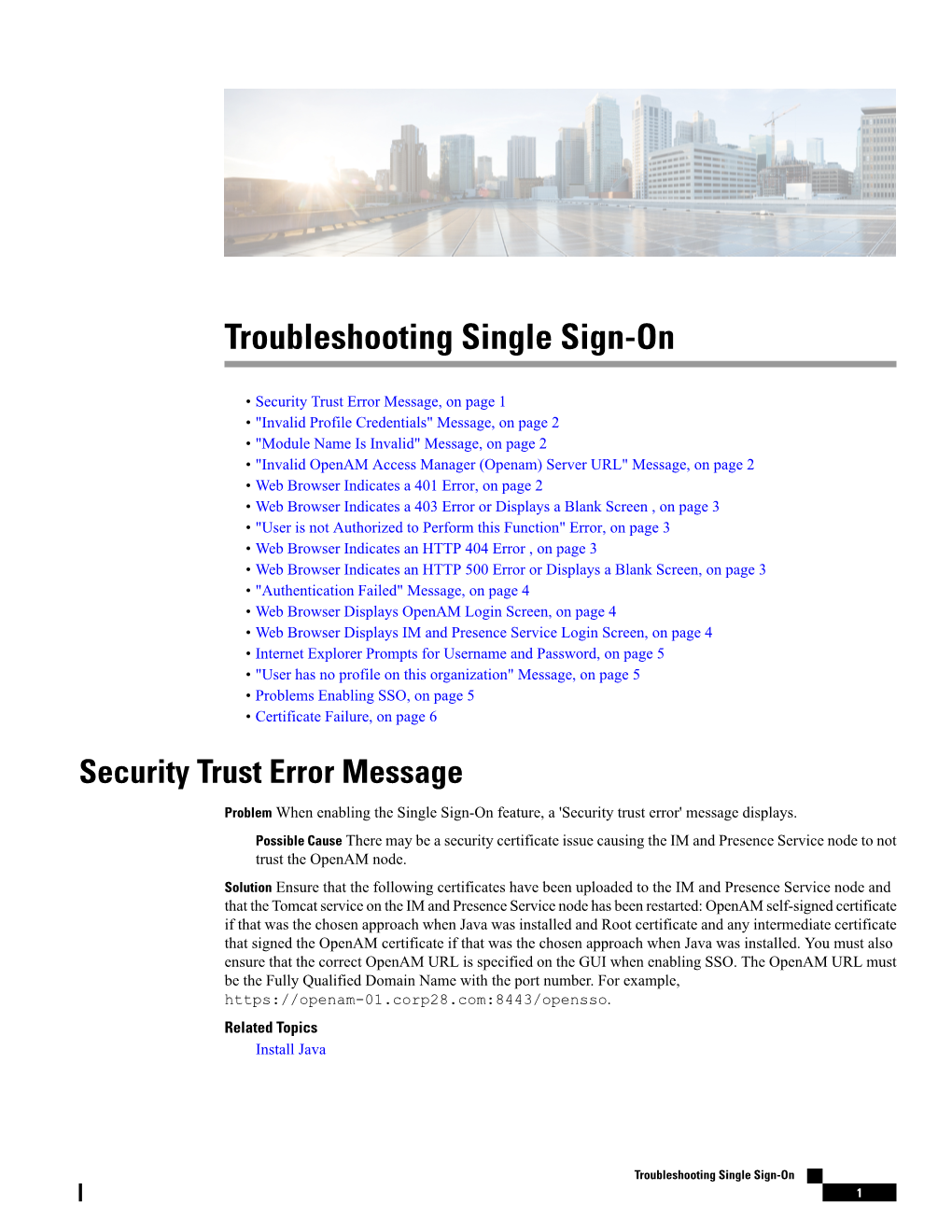 Troubleshooting Single Sign-On