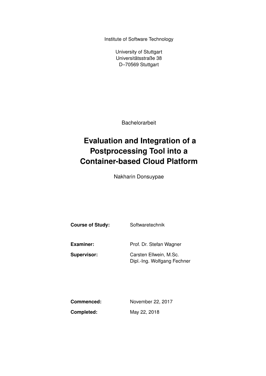 Evaluation and Integration of a Postprocessing Tool Into a Container-Based Cloud Platform