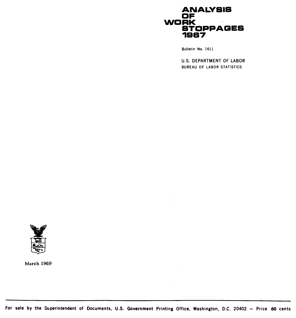 Analysis of Work Stoppages 1967