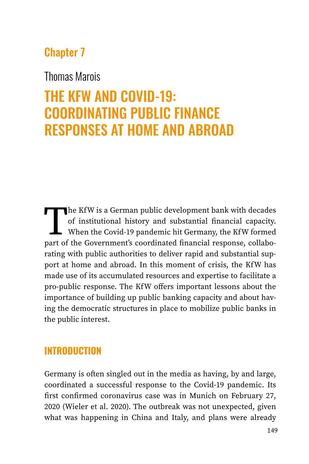 The Kfw and Covid-19: Coordinating Public Finance Responses at Home and Abroad