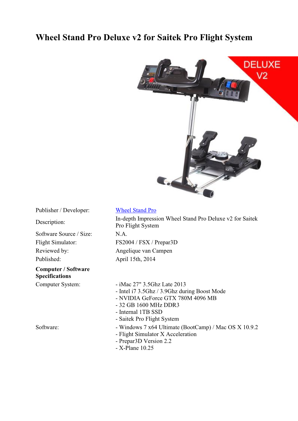 Wheel Stand Pro Deluxe V2 for Saitek Pro Flight System