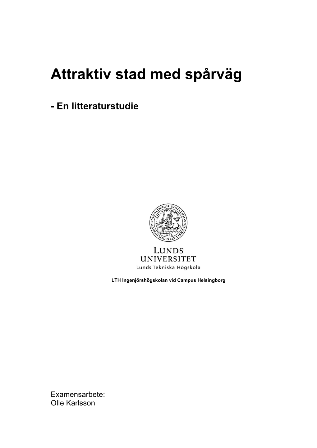 Attraktiv Stad Med Spårväg