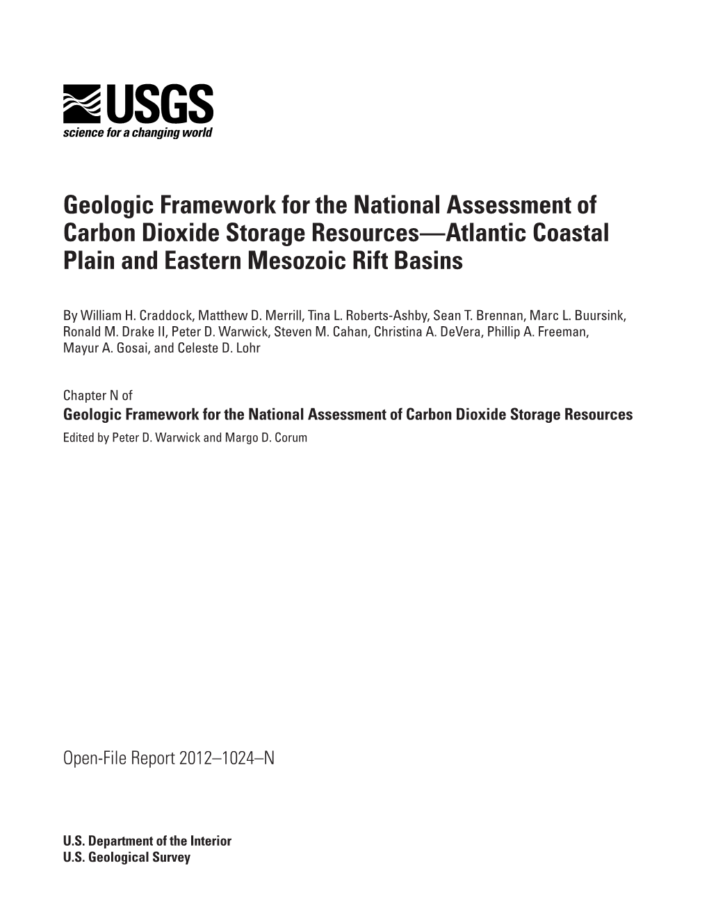 Geologic Framework for the National Assessment of Carbon Dioxide Storage Resources—Atlantic Coastal Plain and Eastern Mesozoic Rift Basins