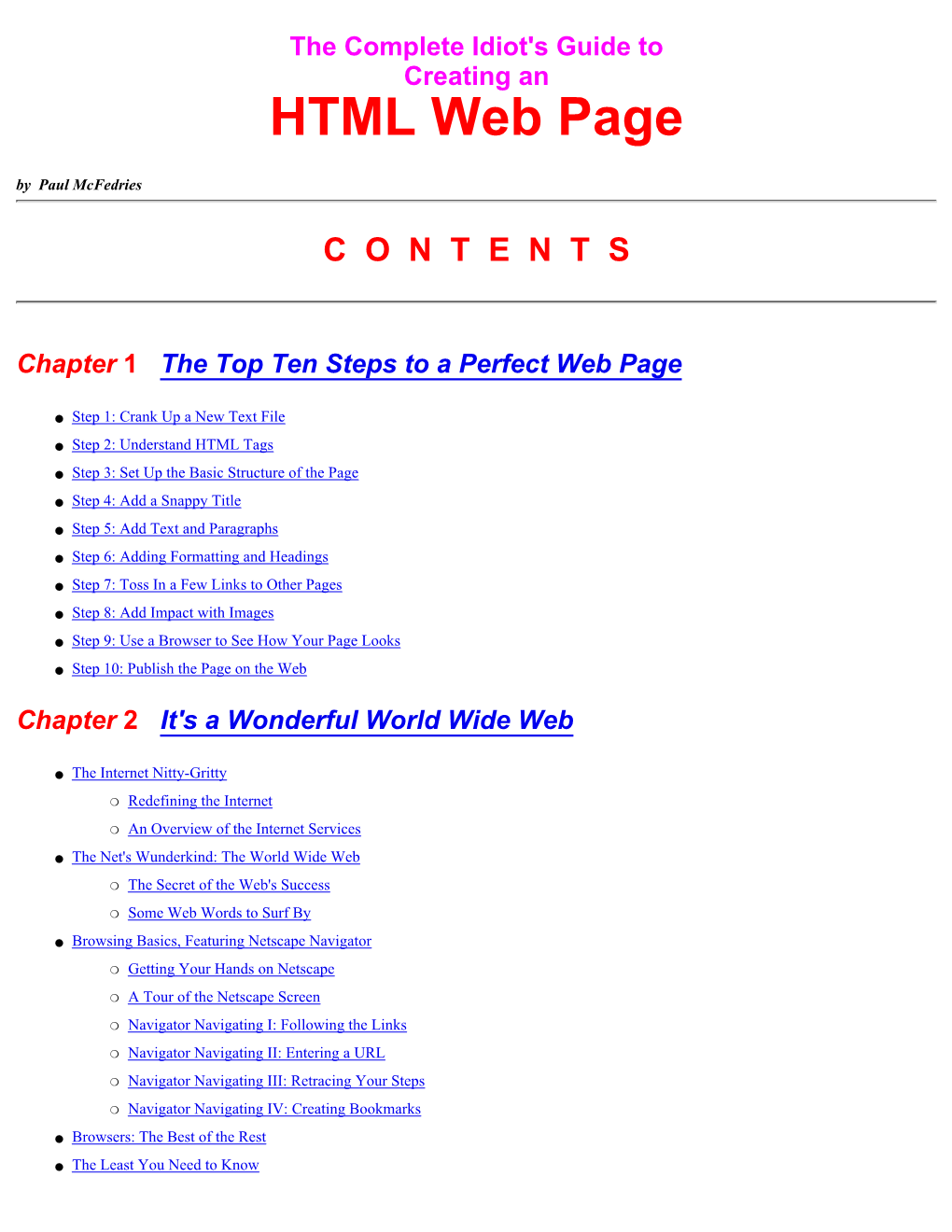 HTML Web Page by Paul Mcfedries