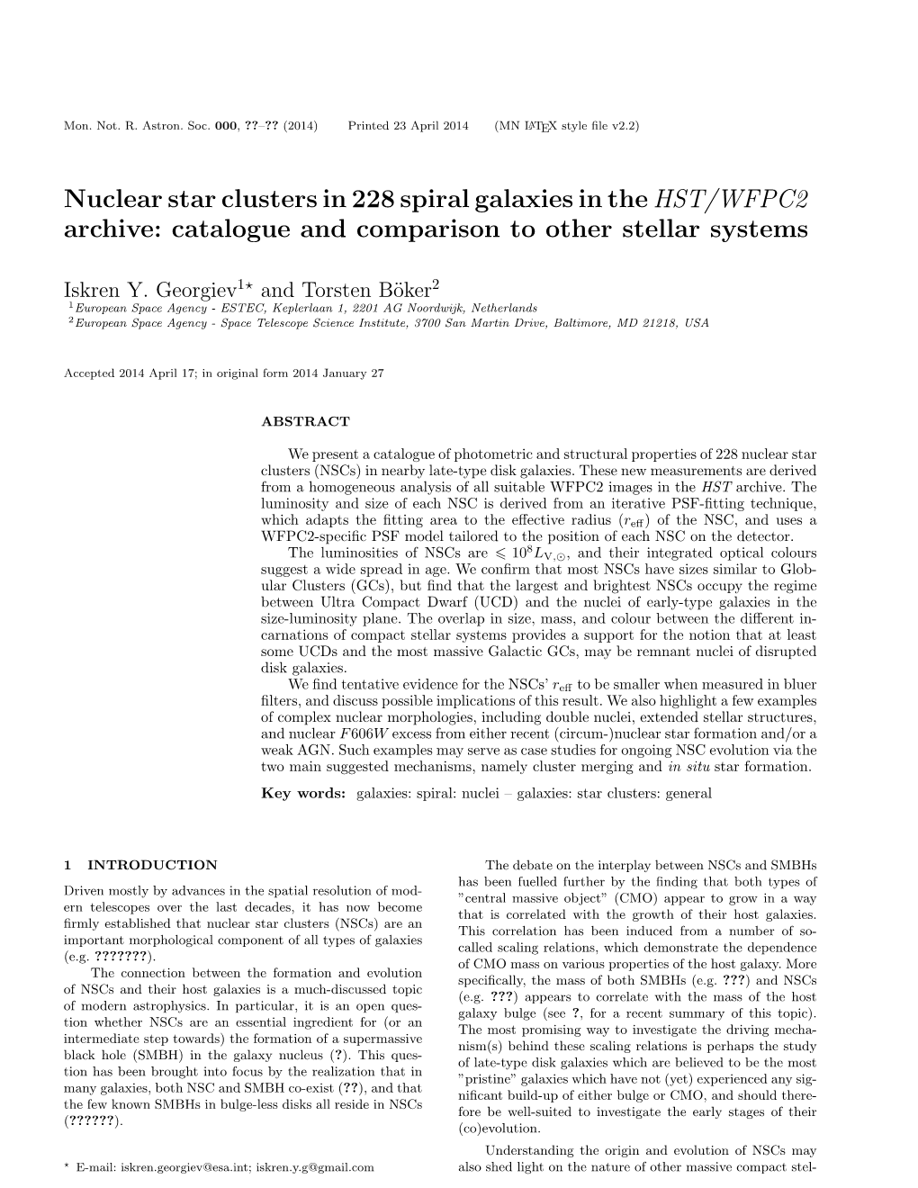 Nuclear Star Clusters in 228 Spiral Galaxies in the HST/WFPC2 Archive: Catalogue and Comparison to Other Stellar Systems