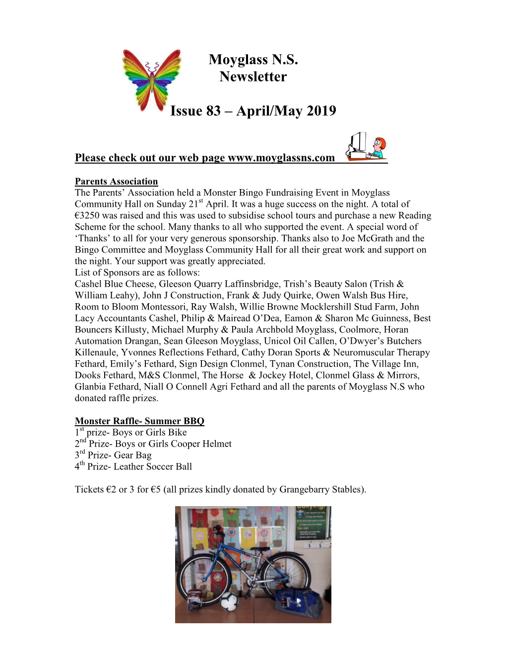 Moyglass NS Newsletter Issue 83 – April/May 2019