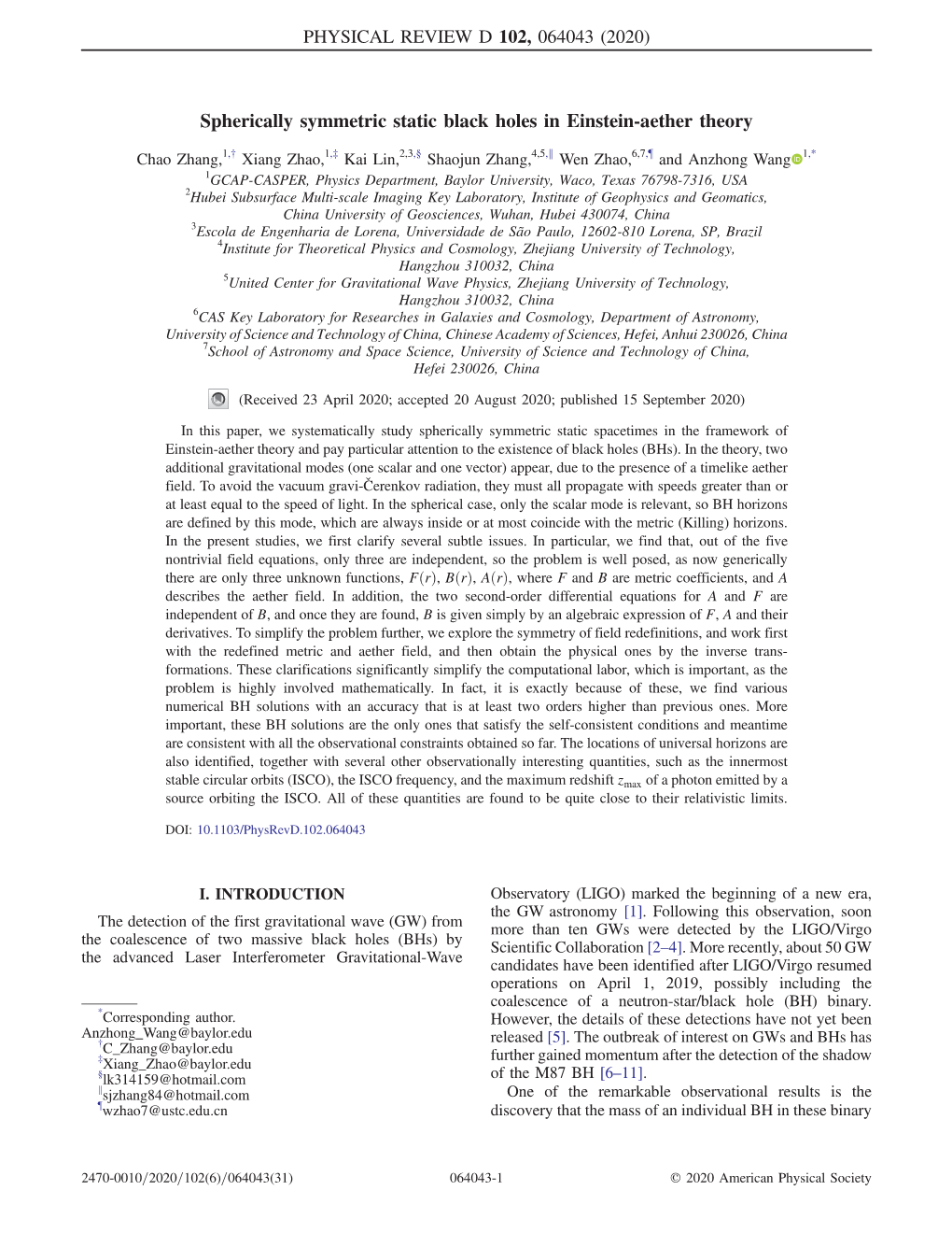 Spherically Symmetric Static Black Holes in Einstein-Aether Theory