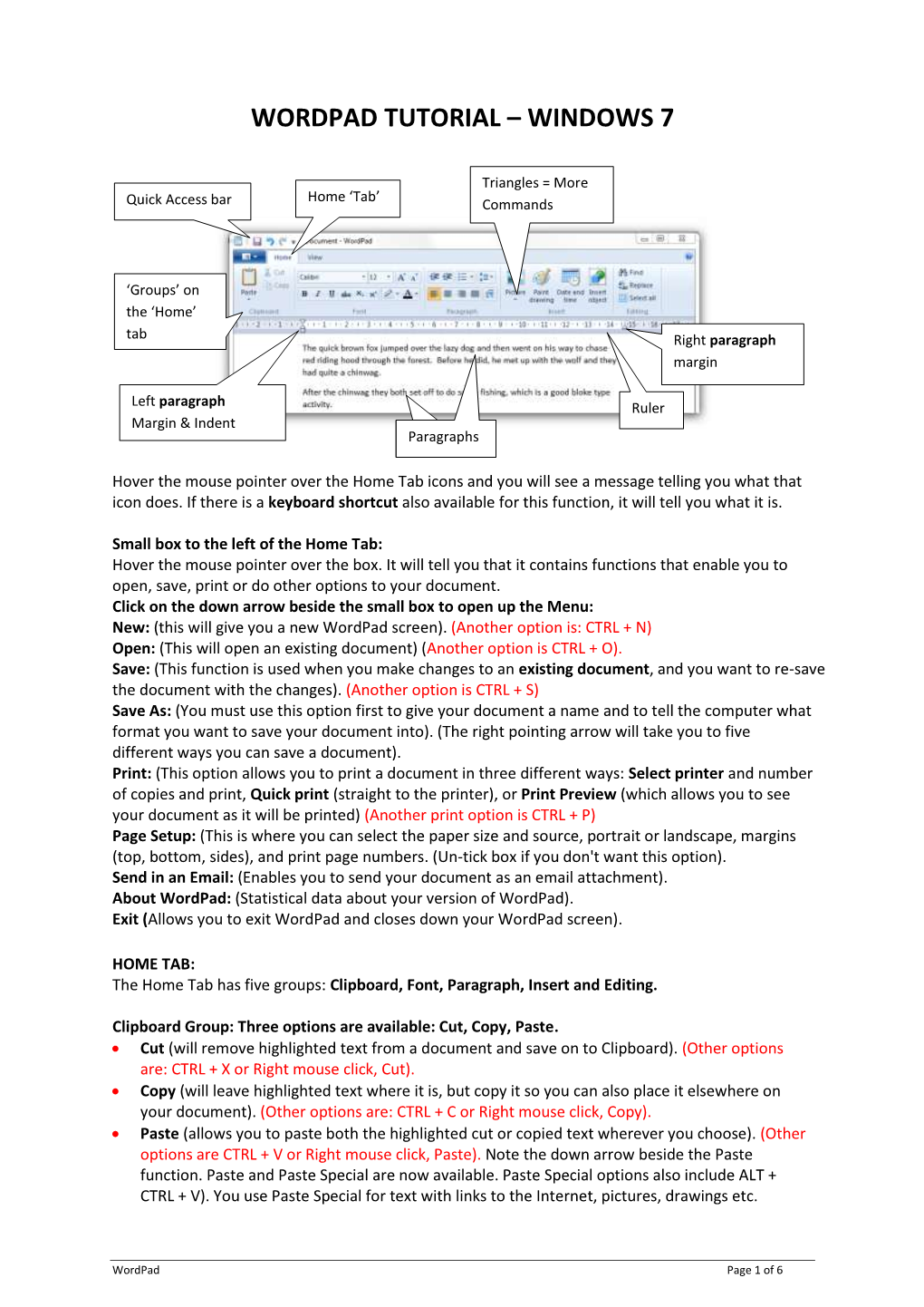 Wordpad Tutorial – Windows 7