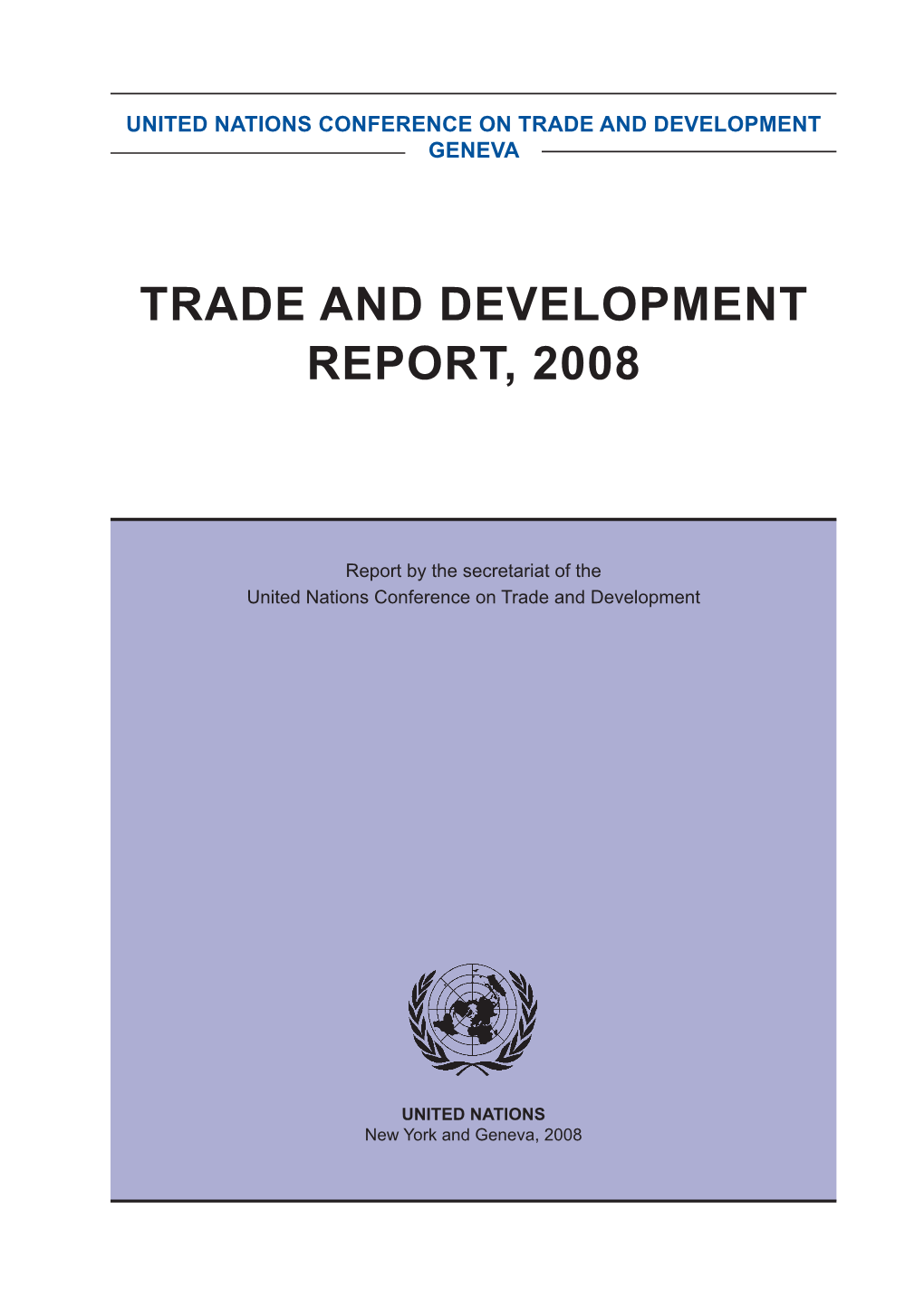 Trade and Development Report, 2008