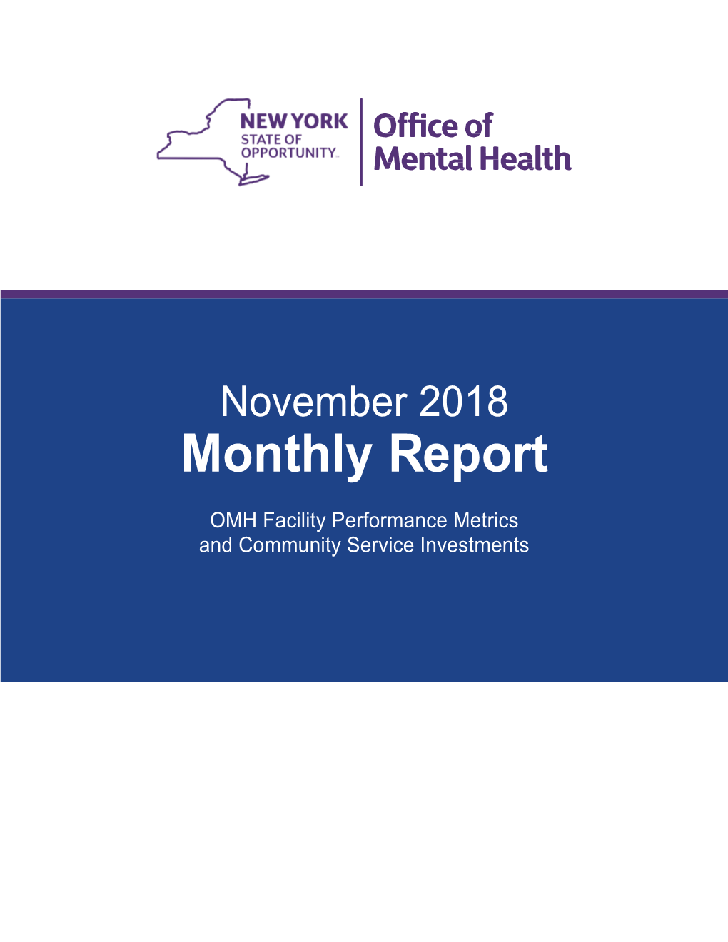 OMH Monthly Report November 2018