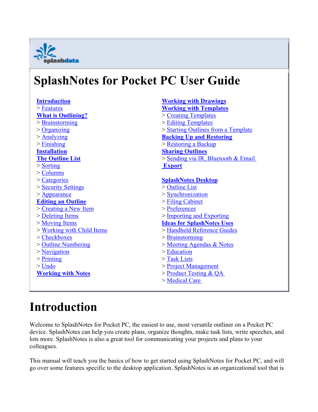 User Guide for Windows Mobile Pocket PC