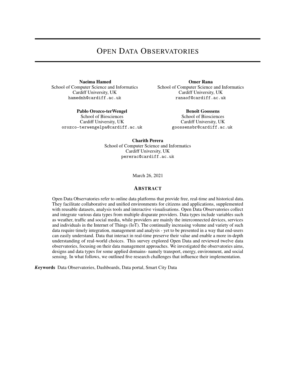 Open Data Observatories