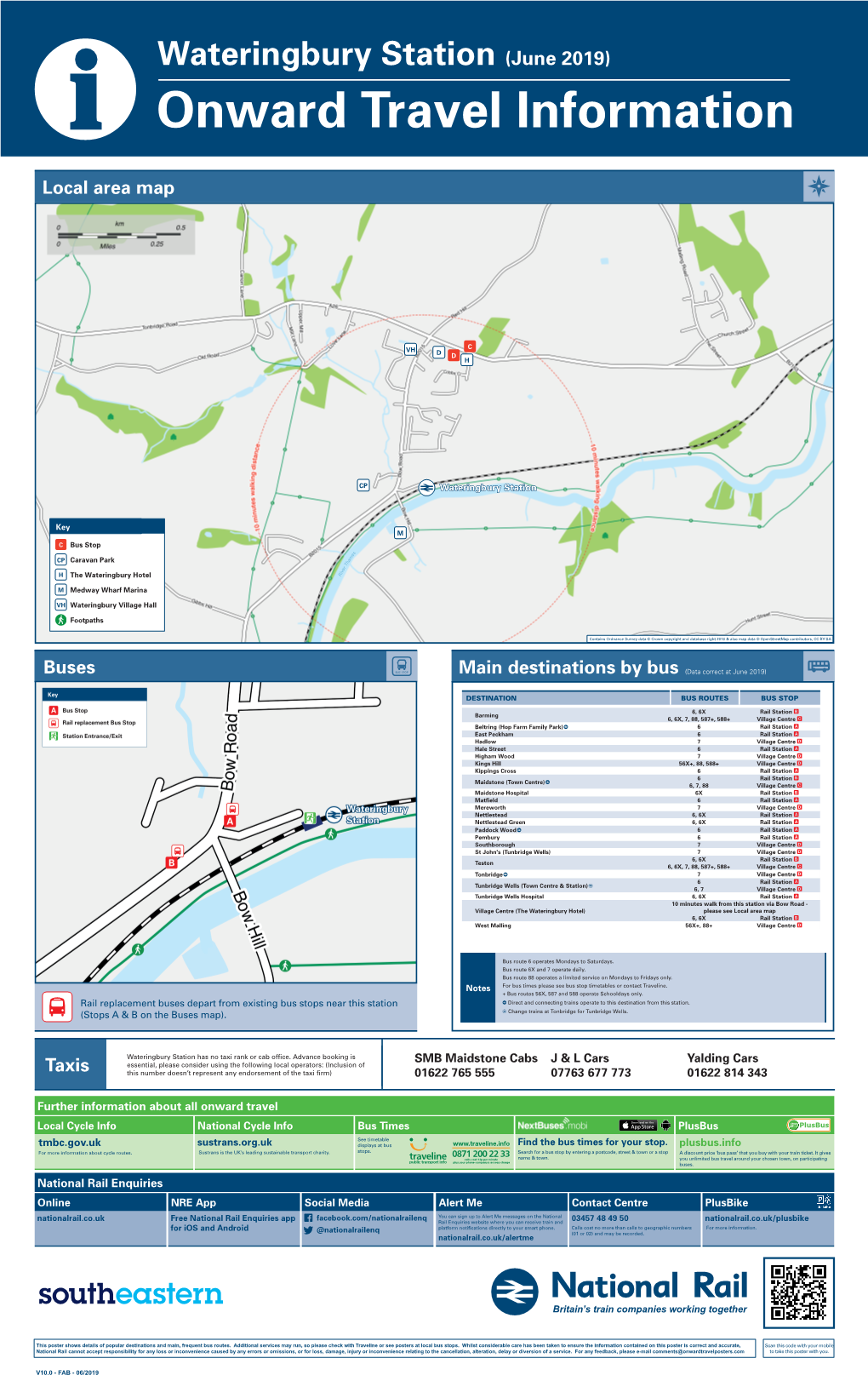Wateringbury Station (June 2019) I Onward Travel Information Local Area Map