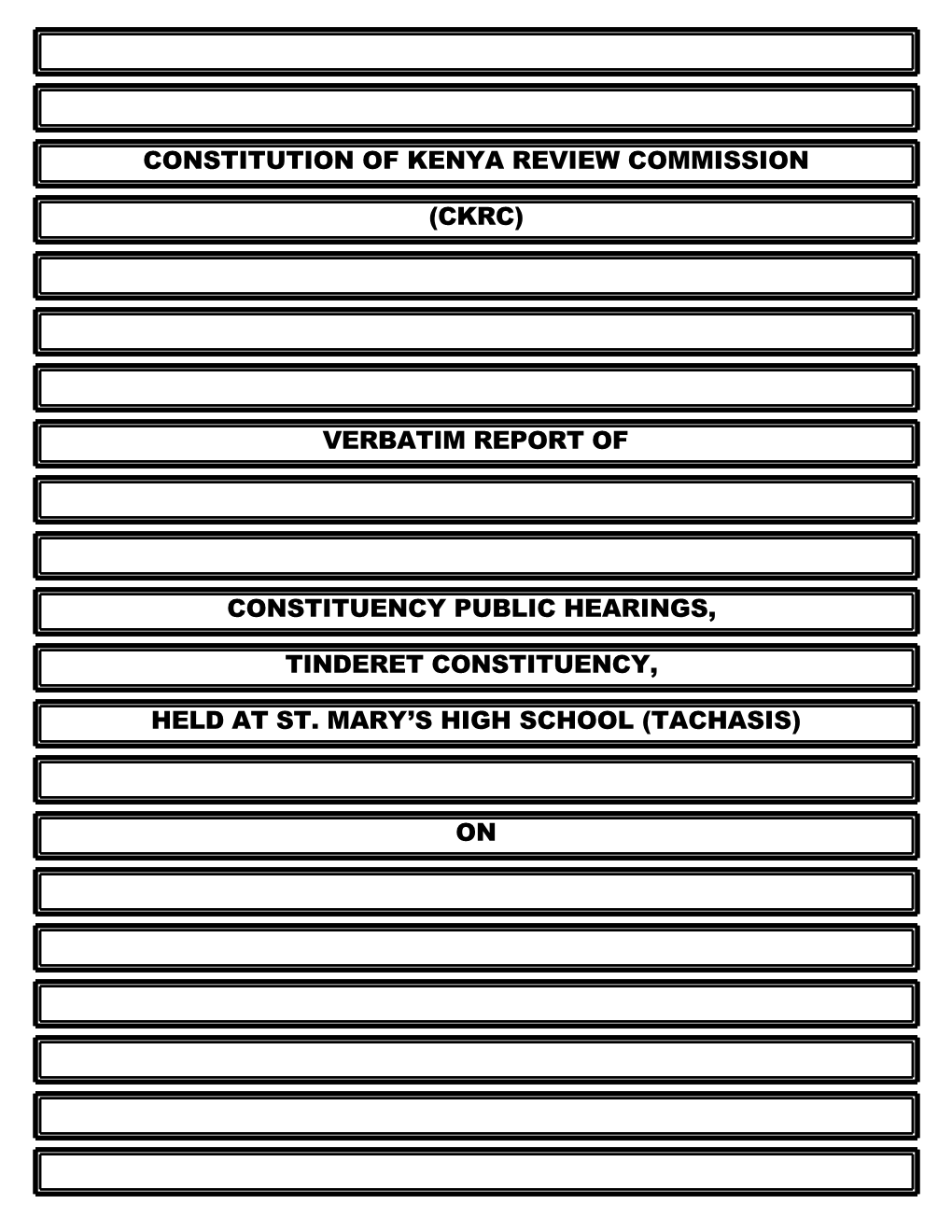 Constitution of Kenya Review Commission (Ckrc)