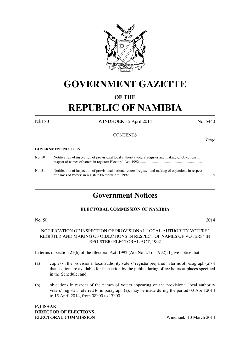 Government Gazette Republic of Namibia