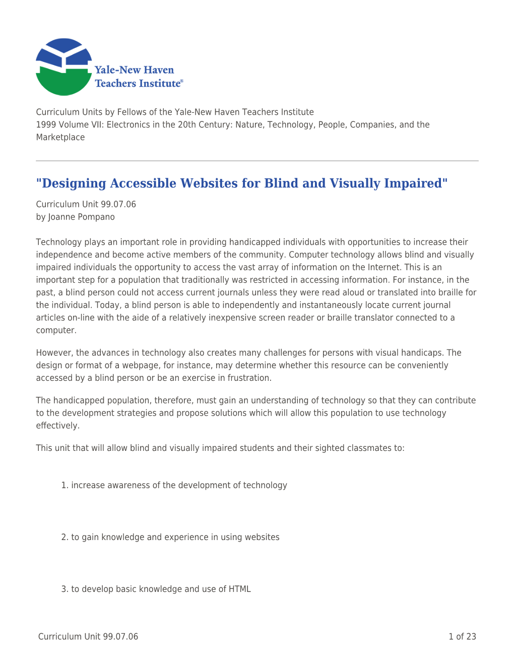 "Designing Accessible Websites for Blind and Visually Impaired"