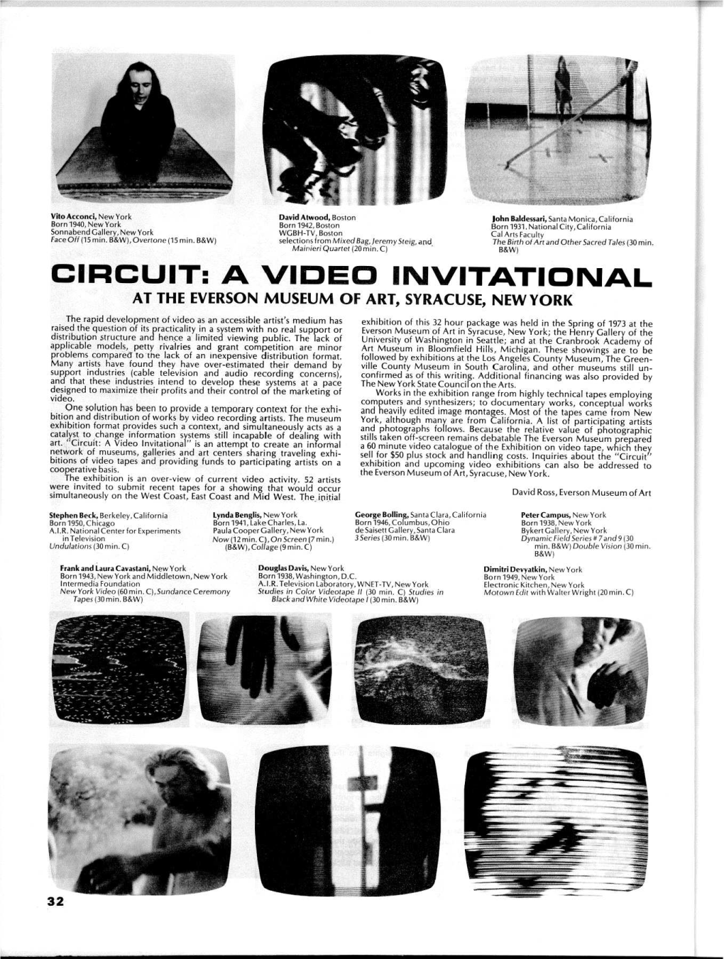 Circuit : a Video Invitational at the Everson Museum of Art, Syracuse, New York